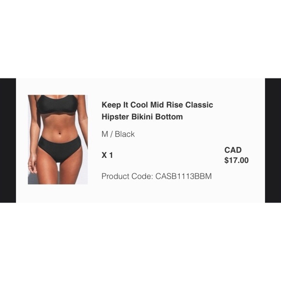 Medium Cupshe Keep It Cool Mid Rise Classic Hipster Bikini Bottom - Picture 1 of 1